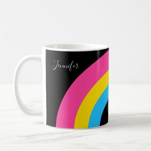 monogram Pansexual Pride Rainbow Koffiemok (Links)