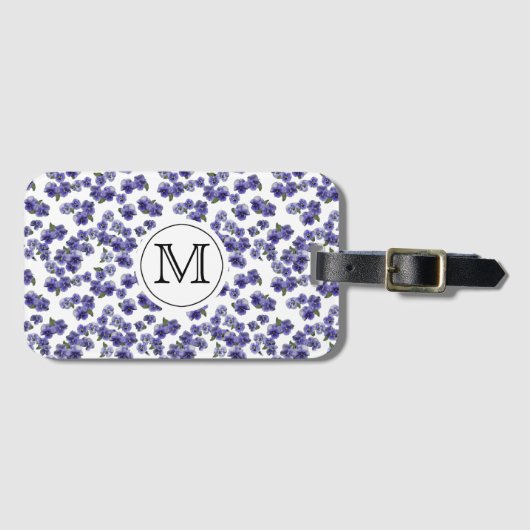 Monogram Pansy Bagagelabel (Voorkant (horizontaal))