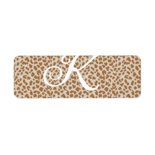 Monogram panther skin light brown pattern name let etiket (Voorkant)