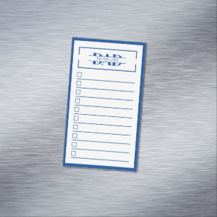 Monogram Papa Blauw 5 x 8,9 cm Takenlijst Dry Eras Magnetisch Visitekaartje