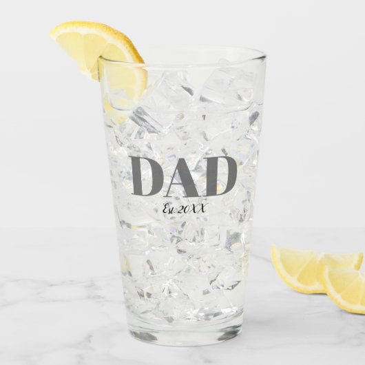 Monogram papa est modern eenvoudig glas (Voorkant ijs)