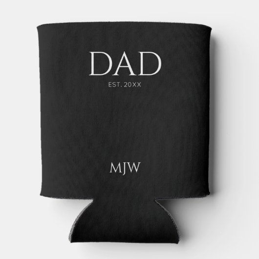 Monogram Papa Est Modern Zwart Blikjeskoeler (Achterkant)