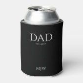 Monogram Papa Is Moderne Zwarte Blikjeskoeler (Blikje Voorkant)