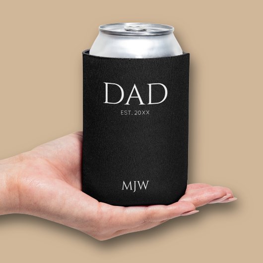 Monogram Papa Is Moderne Zwarte Blikjeskoeler
