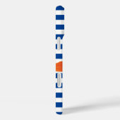 Monogram papaverblauwe stripes Case-Mate iPhone case (Achterkant / Rechts)