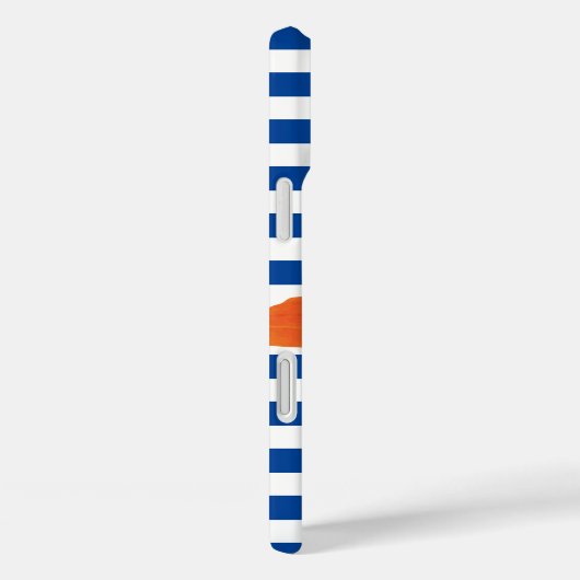 Monogram papaverblauwe stripes Case-Mate iPhone case (Achterkant / Rechts)