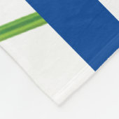 Monogram papaverblauwe stripes fleece deken (Hoek)