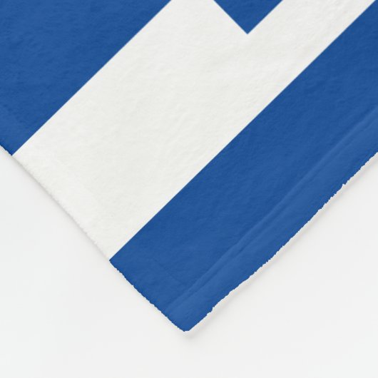 Monogram papaverblauwe stripes fleece deken (Hoek)