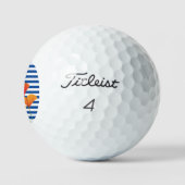 Monogram papaverblauwe stripes golfballen (Logo)