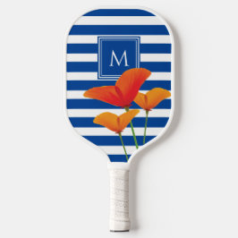 Monogram papaverblauwe stripes pickleball paddle