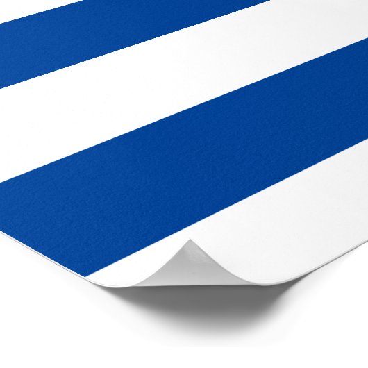 Monogram papaverblauwe stripes poster (Hoek)