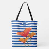 Monogram papaverblauwe stripes tote bag (Achterkant)