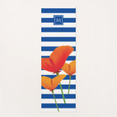 Monogram papaverblauwe stripes yogamat (Voorkant)