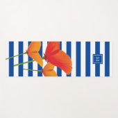 Monogram papaverblauwe stripes yogamat (Voorkant (horizontaal))