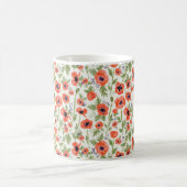 Monogram papaverbloemen Sinaasappel Koffiemok (Center)