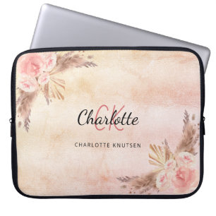 Monogram papegaaiachtigen laptop sleeve