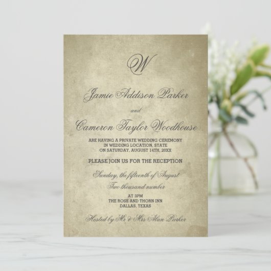 Monogram  papier | Plotselinge feestdag Kaart (Staand voorkant)