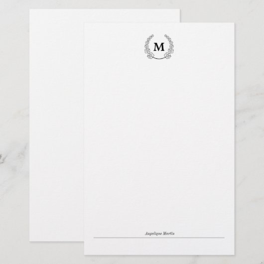 Monogram papier voor kantoorbenodigdheden (Voorkant / Achterkant)