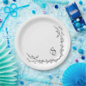 Monogram papieren borden bordje (Feest)