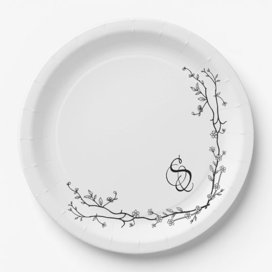 Monogram papieren borden bordje (Voorkant)