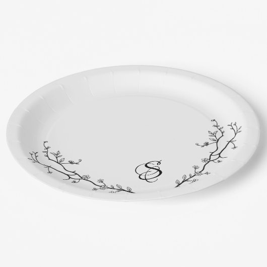 Monogram papieren Borden Papieren Bordje (Gekanteld)