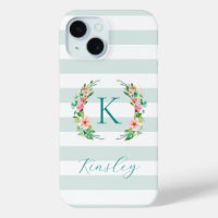 Monogram Paradise Floral en Mint Stripes