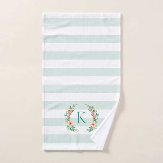 Monogram Paradise Floral en Stripes Bad Handdoek (Handdoek)