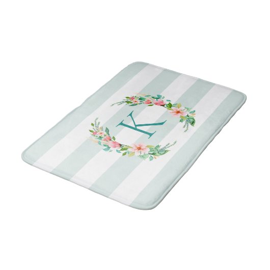 Monogram Paradise Floral en Stripes Badmat (Gekanteld)