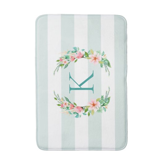 Monogram Paradise Floral en Stripes Badmat (Voorkant Verticaal)