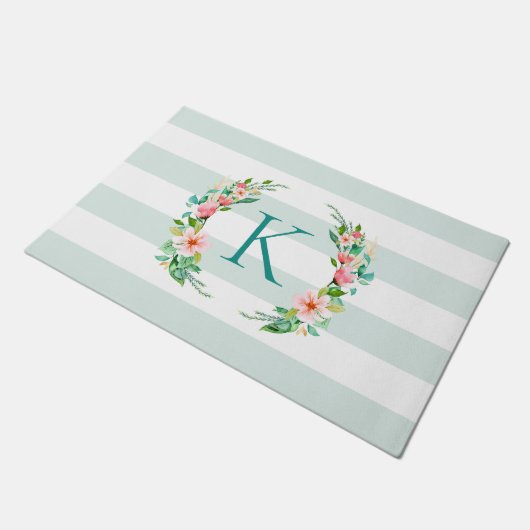 Monogram Paradise Floral en Stripes Deurmat (Schuin)
