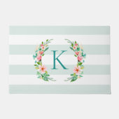 Monogram Paradise Floral en Stripes Deurmat (Voorkant)