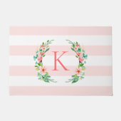 Monogram Paradise Floral en Stripes Deurmat (Voorkant)