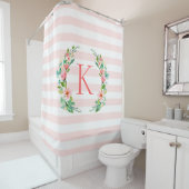 Monogram Paradise Floral en Stripes Douchegordijn (In situ)