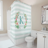 Monogram Paradise Floral en Stripes Douchegordijn (In situ)