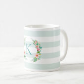 Monogram Paradise Floral en Stripes Koffiemok (Voorkant rechts)