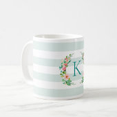 Monogram Paradise Floral en Stripes Koffiemok (Voorkant links)