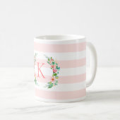 Monogram Paradise Floral en Stripes Koffiemok (Voorkant rechts)