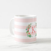 Monogram Paradise Floral en Stripes Koffiemok (Voorkant links)