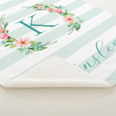 Monogram Paradise Floral en Stripes Sherpa Deken (3/4)