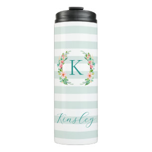 Monogram Paradise Floral en Stripes Thermosbeker