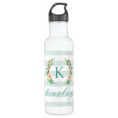 Monogram Paradise Floral en Stripes Waterfles (Voorkant)