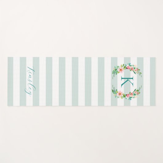 Monogram Paradise Floral en Stripes Yogamat (Voorkant (horizontaal))