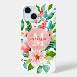 Monogram Paradise Floral Waterverf iPhone 15 Case