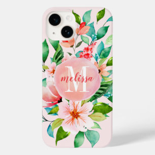 Monogram Paradise Floral Waterverf Case-Mate iPhone 14 Hoesje