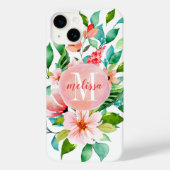 Monogram Paradise Floral Waterverf Case-Mate iPhone Case (Achterkant)