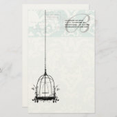 monogram - parelblauw briefpapier (Voorkant / Achterkant)