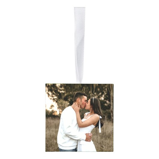 Monogram paren groene mistletoe hartfoto decoratie (Rechts)