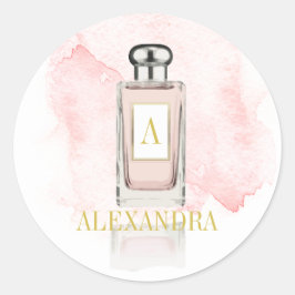 Monogram parfume Fles Elegant Ronde Sticker