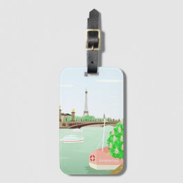 Monogram Paris Bagagelabel met Visitekaartje Slot