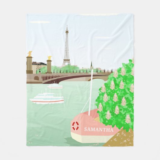 Monogram Paris Cityscape Spring Fleece Blanket (Voorkant)